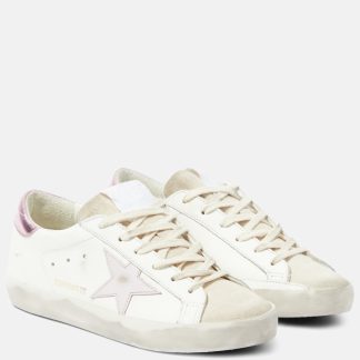 replica ontwerper Golden Goose Super-Star leren sneakers wit