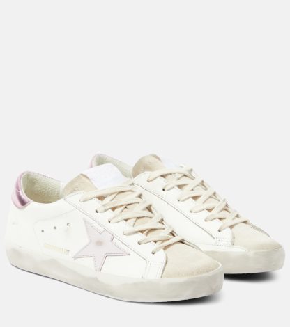 replica ontwerper Golden Goose Super-Star leren sneakers wit