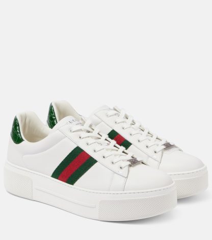 replica ontwerper Gucci Gucci Ace leren sneakers wit