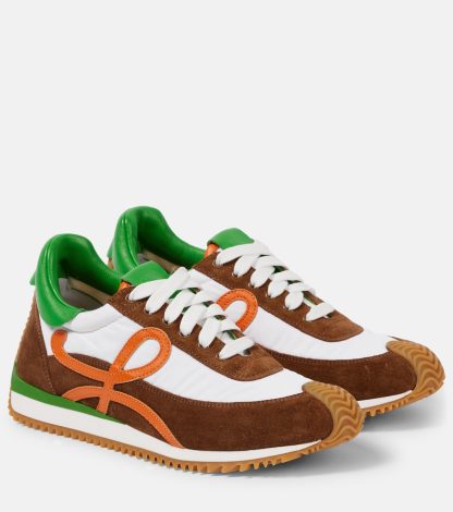 replica ontwerper Loewe Flow Runner suède sneakers veelkleurig