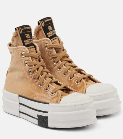 replica ontwerper Rick Owens x Converse DBL DRKSTAR Chuck 70 sneakers bruin