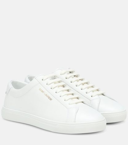 replica ontwerper Saint Laurent Andy leren sneakers wit